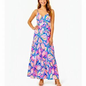 LILLY PULITZER Maxi Dress Melody Padded Built In Bra Women Size 4 Small RARE!